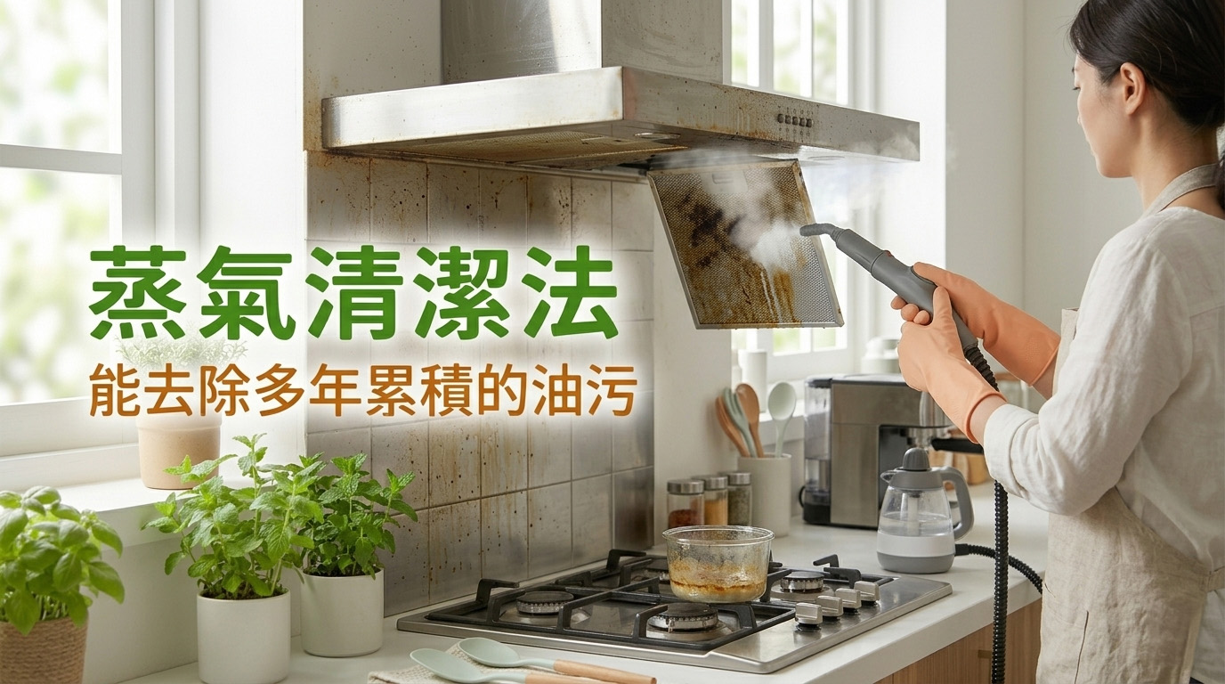 蒸氣清潔法清潔示意圖
