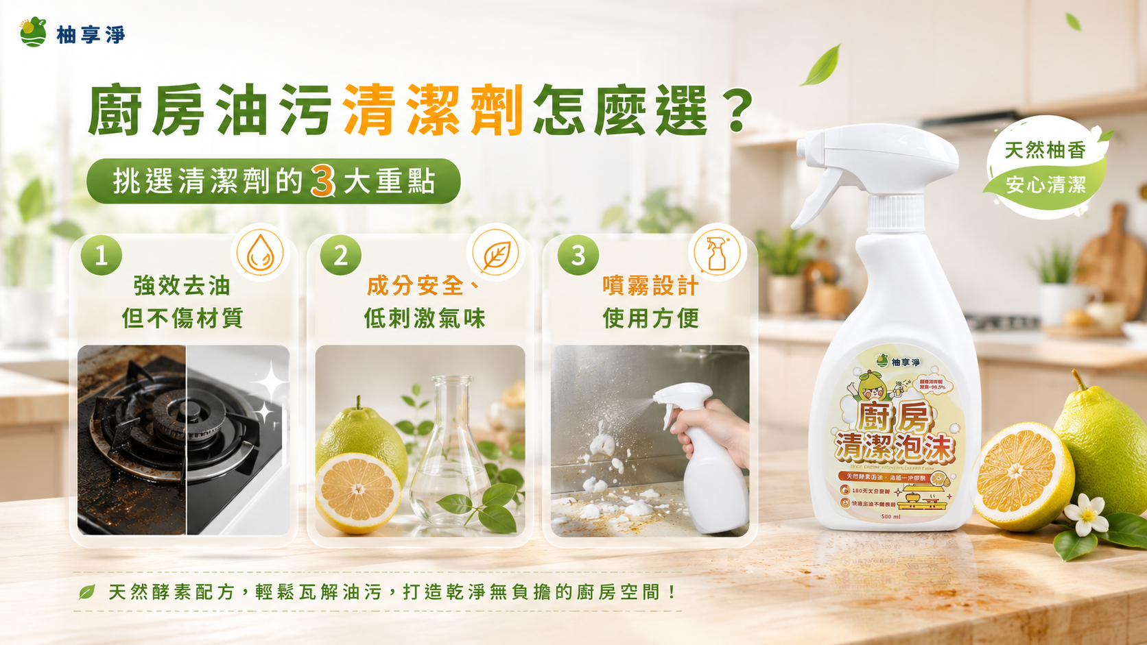 挑選廚房清潔劑示意圖