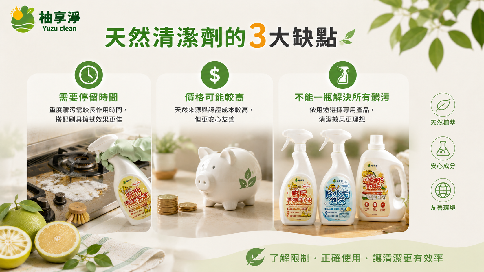 天然清潔劑缺點
