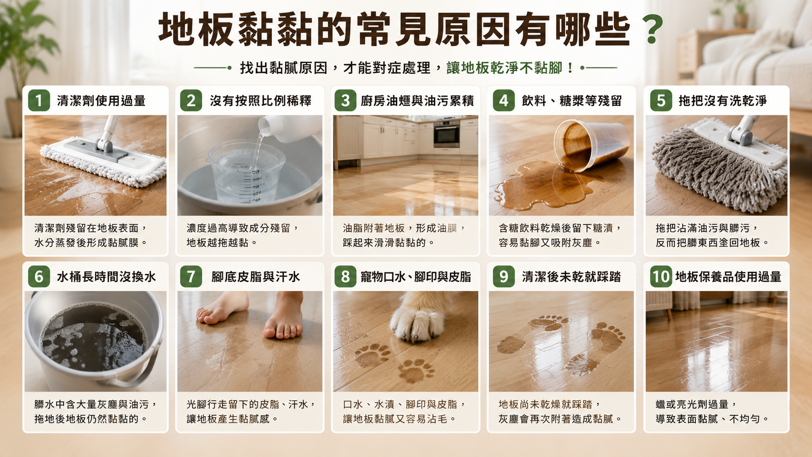 地板黏黏的常見原因